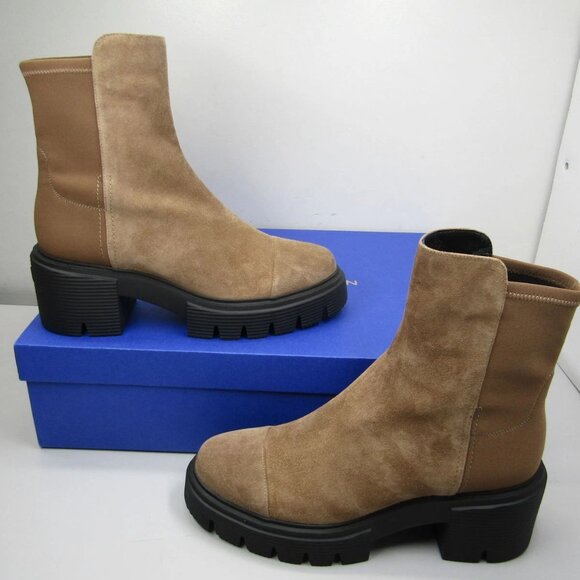 NEW STUART WEITZMAN Women’s 5050 Soho Booties – Brown Suede Chelsea Heel - Picture 7 of 8
